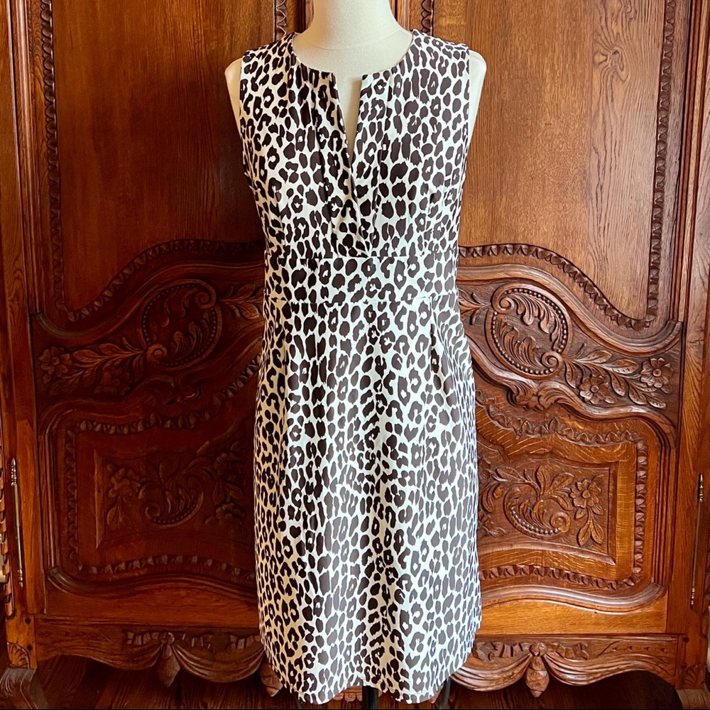 Jude Connally Sheath Dress (Brown/White, Size L)